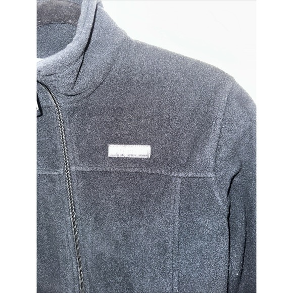 Columbia Black Fleece Full Zipper Jacket High Collar‎ Zip Size L - Picture 3 of 10